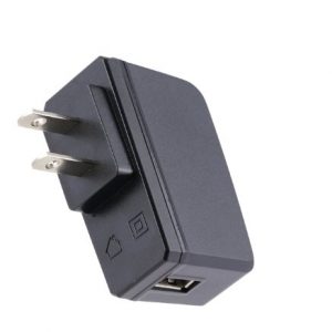 KZ 12W side plug-in wall power adapter, USB output, JP plug, white background product photo