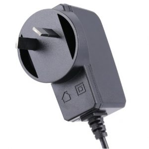 KZ 12W side plug-in wall power adapter, DC cable output, AU plug, white background product photo