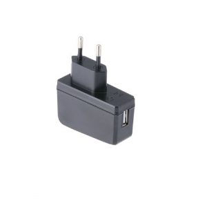 KZ 18W side plug-in wall power adapter, USB output, EU plug, white background product photo