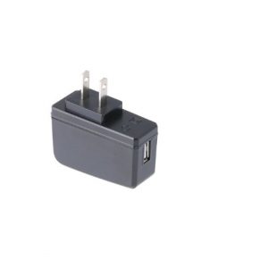 KZ 18W side plug-in wall power adapter, USB output, US plug, white background product photo